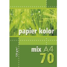 Papier kolorowy A4 70k 120g mix kolorów