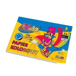 Papier kolorowy A4 samoprzylep 8 kartek błyszczący