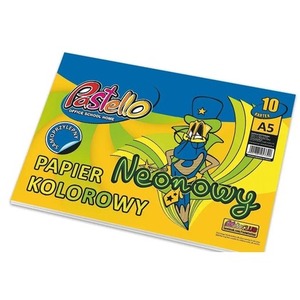 Papier kolorowy A5 samoprzylep 10 kartek neon