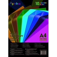 Papier kolorowy gimboo A4 100 arkuszy 80gsm 10 kolorów neonowych