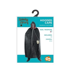 Peleryna z kapturem dla dorosłych czarna rozm.56