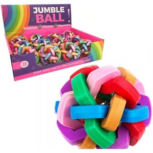 Piłka gumowa pleciona tęczowa