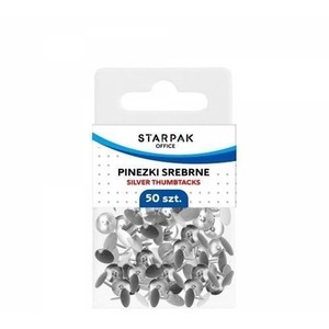 Pinezki metalowe srebrne 50szt