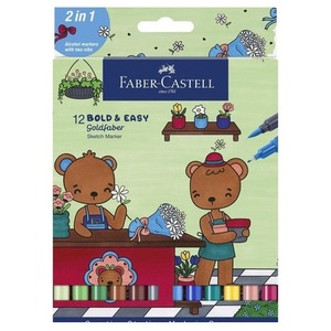Pisak Goldfaber dwustronny 12 kolorów