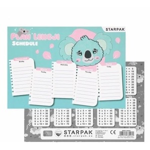 Plan lekcji z tabliczką mnożenia Koala (25szt)