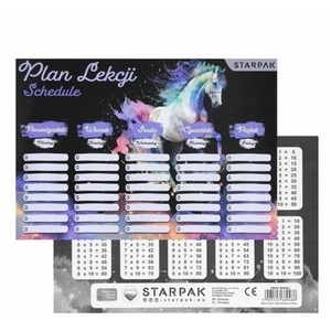 Plan lekcji z tabliczką mnożenia Konie (25szt)