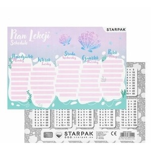 Plan lekcji z tabliczką mnożenia Shell (25szt)