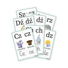 Plansze edukacyjne A4 - Dwuznaki 7 kart