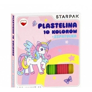 Plastelina 10 kolorów falista ze szpatułką Unicorn