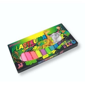 Plastelina 12 kolorów fluo