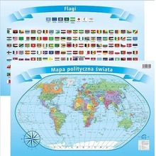 Podkładka na biurko - Mapa polity. z flagami Świat