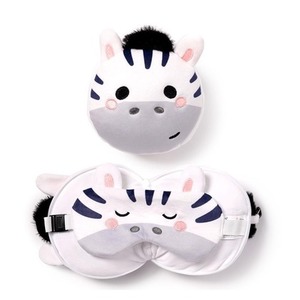 Poduszka podróżna i maska na oczy Zebra