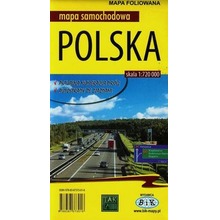 Polska mapa samochodowa foliowana
