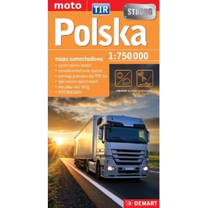 Polska TIR mapa samochodowa (wersja wodoodporna)