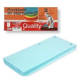 Przekładki do segregatora 100szt blue