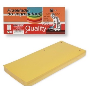 Przekładki do segregatora 100szt gold