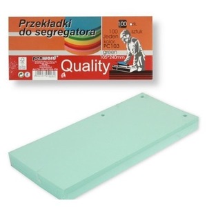 Przekładki do segregatora 100szt green