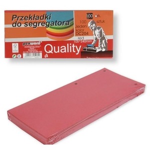 Przekładki do segregatora 100szt red
