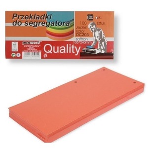 Przekładki do segregatora 100szt saffron