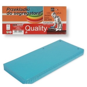 Przekładki do segregatora 100szt turquise