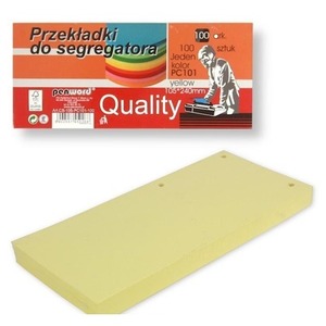 Przekładki do segregatora 100szt yellow