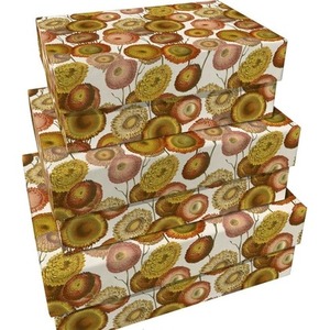 Pudełka ozdobne Pomarańczowe kwiaty 3szt