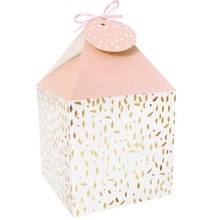 Pudełko na prezenty 11x11 różowo-kremowe 4szt