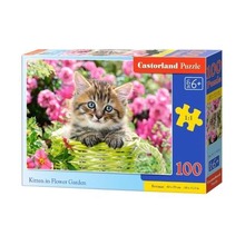 Puzzle 100 Kittens in Flower Garden CASTOR
