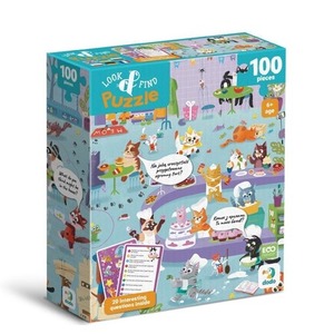 Puzzle 100 Look&Find Kocie kafejka