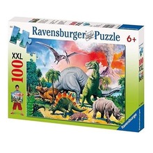 Puzzle 100 Pośród dinozaurów