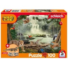 Puzzle 100 Schleich Dzika przyroda + figurka