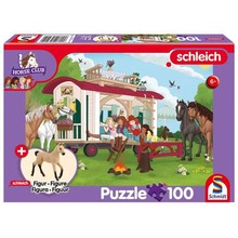 Puzzle 100 Schleich Klub jeździecki + figurka