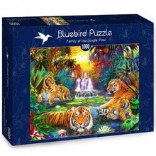 Puzzle 1000 Rodzinka tygrysów w dżungli