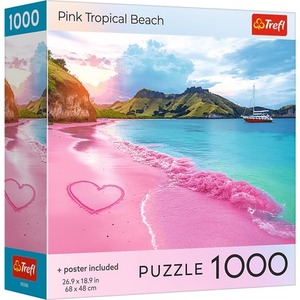 Puzzle 1000 USA Collection: Pink Tropical Beach