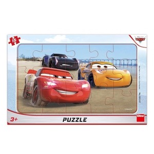Puzzle 15 ramkowe Auta Cars Wyścig
