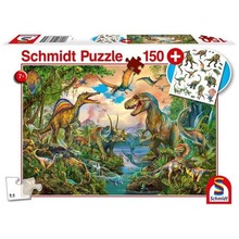 Puzzle 150 Dinozaury + tatuaże G3