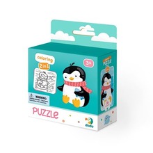 Puzzle 16 + kolorowanka Pingwinek