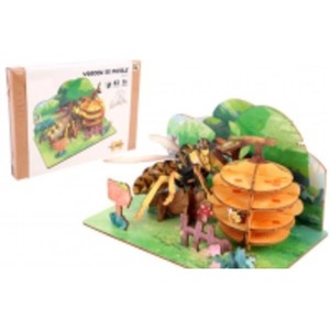Puzzle 3D drewniane pszczoły i ule w naturze
