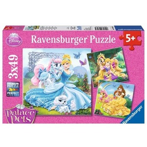 Puzzle 3x49 Disney Palace Pets