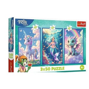 Puzzle 3x50 Razem w kolorowym świecie TREFL