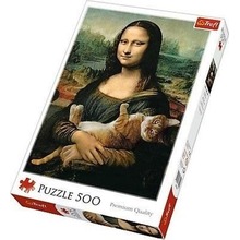 Puzzle 500 Mona Lisa i kot Mruczek TREFL