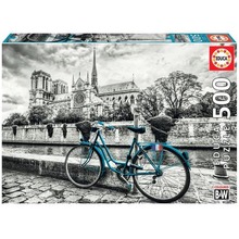 Puzzle 500 Niebieski rower/Katedra Notre Dam G3