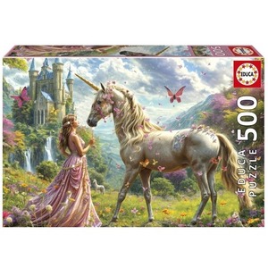 Puzzle 500 Wróżka, jednorożec i motyl