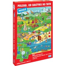 Puzzle 70 elementów. Polska. Od Bałtyku do Tatr