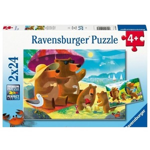 Puzzle dla dzieci 2D: Misie na wakacjach 2x24el