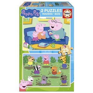 Puzzle drewniane 2x25 Świnka Peppa 113784