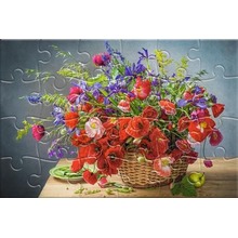 Puzzlowa kartka pocztowa Bouquet with Poppies