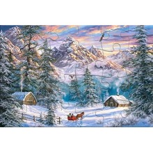 Puzzlowa kartka pocztowa Mountain Christmas