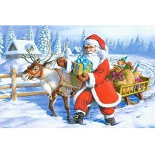 Puzzlowa kartka pocztowa Santa and Reindeer