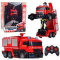 Robot samochód Straż Pożarna 2w1 R/C swiatło woda